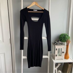 Hera Collection Elegant Black Ribbed Dress